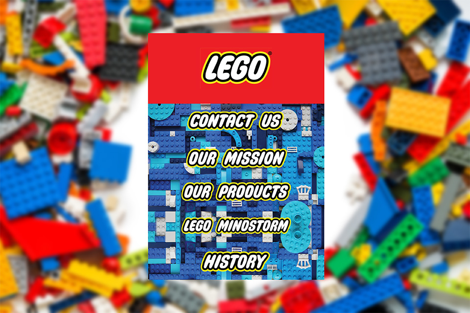 Mockup of a lego product guide